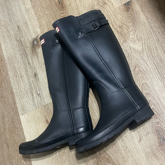 Hunter Original Matte Black Tall Rain boots Women 6 - Picture 15 of 15